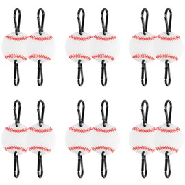 12 Set Softball-Taschenhaken für Zaun, Metall Baseball Zaunhaken mit DIY Acrylplatten Sport-Organizer für Schlägertaschen Wasserflaschen Spielergeschenke (Weiß)