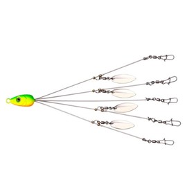 FOLANDO Umbrella Fishing Rigs, Fishing Lure with 5 Arms Rig Sequin Alabama Umbrella Rig Bait with Snap Swivels Rotating