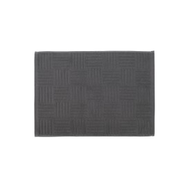 ALVALTO Bath Mat, Foot Wipe Mat, Terry Fabric, 100% Cotton, Small, Bath Mat, Water Absorbent, Quick Drying (Gray, Medium)