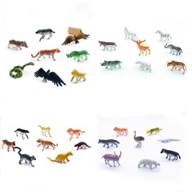 DWUENT 32pcs Mini Plastic Wild Animals Set - 32 Species Educational Toys & Collectible Figures (140g)