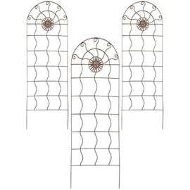 Panacea 84442 Aztec Sun Garden Trellises, Rust, 72" H, Pack of 3