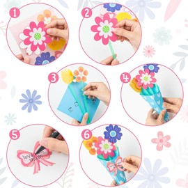 AIXXCUVQ Mothers Day Flower Bouquet Craft Not Mother S Typical Gift DIY Paper Flowers Flower Bouquet Craft Kit DIY Flower Paper, 12pcs