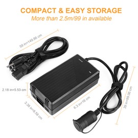 AstroAI Convertidor de CA a CC, 15 A / 110 V a 12 V CC / 180 W / 8,25 Pies, Enchufe para Encendedor de Cigarrillos de Automóvil Transformador Adaptador de Fuente de Alimentación de CA/CC