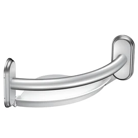 Moen LR2354DCH Bathroom Safety 9-Inch Curved Bathroom Grab Bar with Integrated Corner Shelf, Chrome