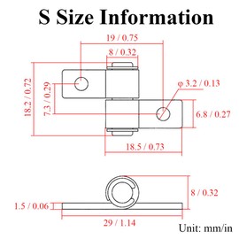 2Pcs Torque Hinge Shaft 360 Degree Flip Hinge, Positioning Hinges for Cabinets Boxes Equipment Doors Small