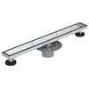 Neodrain 24-Inch Brushed Linear Shower Drain, 2-in-1 Flat & Tile