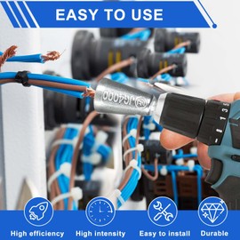 Wire Stripper for AWG, Upgrade Wire Twister Tool for Drill, Universal Electric Wire Stripper 8 in 1 Cable Quick Stripping Tool with 25PCS Wire Connectors Nuts, Improve Work Efficiency
