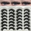 etokdos Mink Lashes Cat Eye C Curl Fluffy Eyelashes Mink