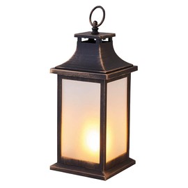 Kameyama Illuminated Fire Lantern, Curved Black, Size: Approx. 5.3 inches (13.5 cm), L5.3 inches (13.5 cm), H13.5 inches (33.5 cm), PE660-00-0110