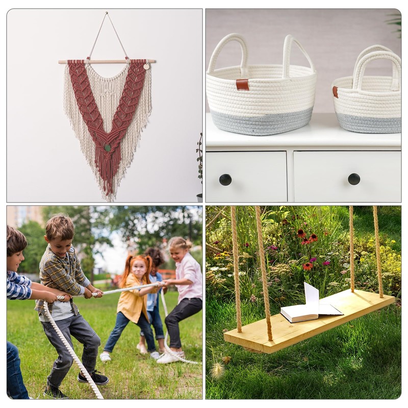 PATIKIL 1/2 Inch x 50 Feet Natural Twisted Cotton Rope