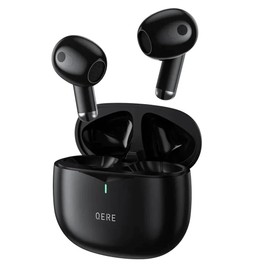 QERE True HiFi Stereo IPX5 Waterproof In-Ear TWS Headset Earbuds 5.3 Bluetooth Low Latency Earphones (Black)