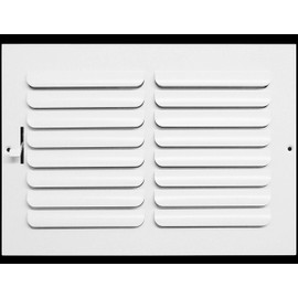 HVAC Premium 12''w x 8''h 1-Way Fixed Curved Blade AIR Supply Diffuser - Vent Duct Cover - Grille Register - Sidewall or Ceiling - High Airflow - White