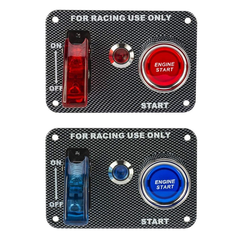 Jtron DC12V Racing Car Ignition Switch Panel Carbon Fiber Rocking