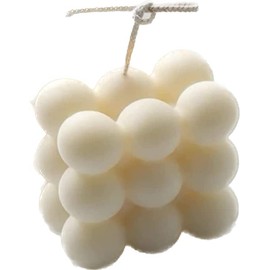ProudCo - Vela de burbuja decorativa blanca - Hecha a mano a base de cera de soya natural - Decoración estética de la habitación - Velas con forma fresca - Velas decorativas para la decoración del hogar - 6 x 6 cms. - (1)