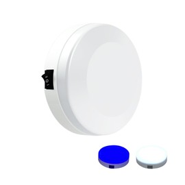 Vcanuplms Marine Boat Dome Lights, 5.5 Inch Dual Color LED Cabin Light with Toggle Switch, 12V Boat Interior Light with Surface Mount (White|Blue)