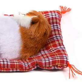 Zerodis Adorable Sleeping Cat with Soft Mat Bed and Simulated Sound, Stuffed Plush Toys Most Popular for Preschool Boys and Girls(Yellow + White)