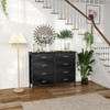 BOLUO Black Dresser for Bedroom 8 Drawer, Wide Dresser TV