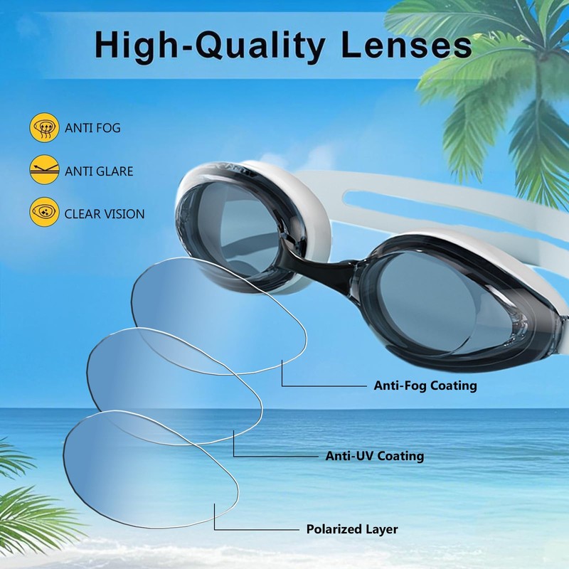 Professional Swimming Goggles, Blue Tinted Lenses, Adjustable Strap, Competition Racing