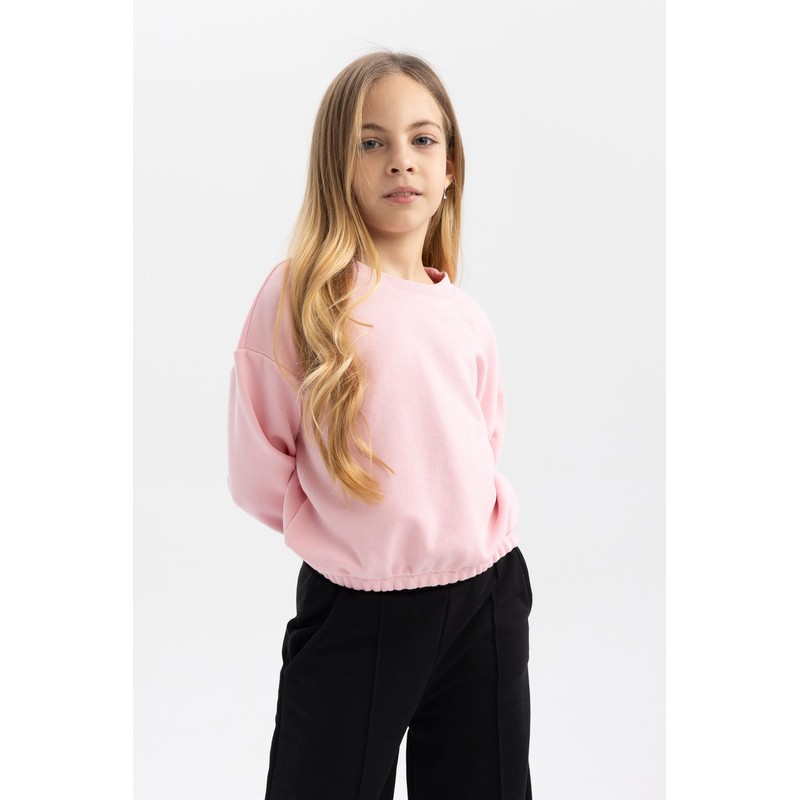 DeFacto Girls' Sweatshirt, Pink
