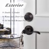 Probrico Exterior Door Lock Set Bronze Front Door Handle Lock