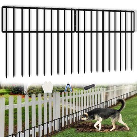 KYATE 14 Panels No Dig Fence, 19.83ft(L) X 13inch(H) Animal Barrier Fencing Rustproof Metal Bottom Border, Rabbits Dog Digging Blockers Ground Stakes Defense for Outdoor Landscape Patio