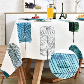 LOHASCASA Vinyl Oilcloth Tablecloth Rectangle Spillproof Wipeable Stainproof PVC Plastic Waterproof Tablecloths for Birthday,Christmas,Banquet Kitchen Dining Tablecloth - Colorful Leaf 54 x 84 inch