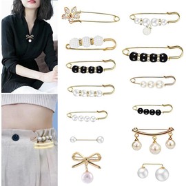 ADOVZ Broches de Perlas para Mujer, 13 Piezas, broches para Mujer, suéter de Moda, Clips de Seguridad Decorativos para Mujeres, niñas, Ropa, Vestidos, Pantalones, Camisas, Accesorios de decoración