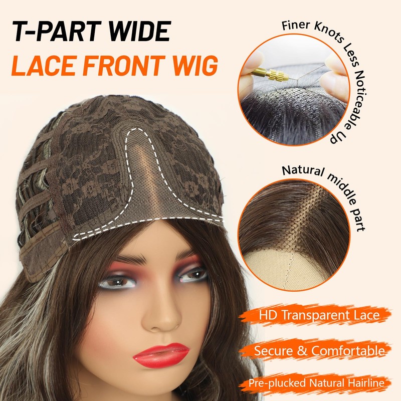 Wavy Curly Wigs for Women Glueless Pre-Cut Lace Front Wig