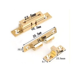 2Pcs Double Ball Roller Catch, Adjustable Copper Ball Tension Catch Latch with Screws, Ball Catch Furniture Latch for Cabinet, Door, Cupboard (Gold/60mm)