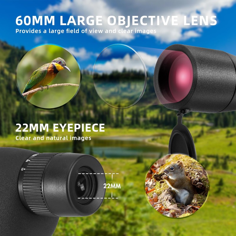 Compact 25-75x60 Spotting Scope Target Shooting Bird Watching Spotter Scope
