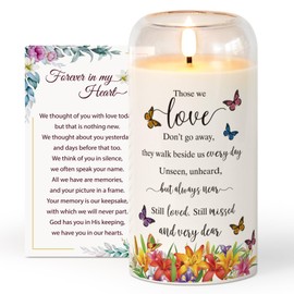 HN HAIINAA Flameless Memorial Candle, Glass Real Wax LED Light with Timer Sympathy Candle Gift for Loss of Loved One Memorial Gifts for Loss of Mother Father Remembrance Gifts (3" x 6")