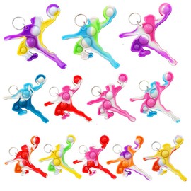 24 Packs Bulk Sports Backpack Mini Pop Keychain fidgets Bubble Toys Children Classroom Students Gifts from Teacher, Birthday summer party favors