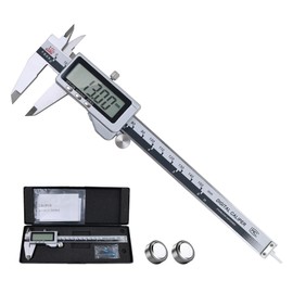 SHAN Digital Caliper Measuring Tool，Digital Caliper Stainless Steel 6 Inch/150mm，Automatic Shutdown, Inch/Millimeter Conversion，Digital Micrometer Suitable for DIY/Household