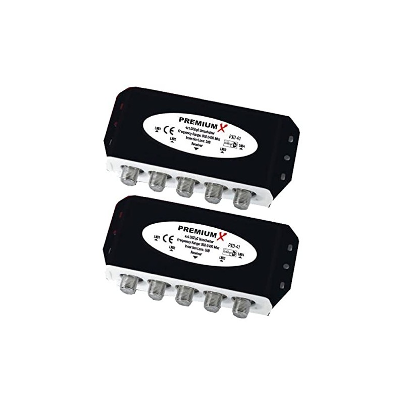 4x PremiumX PXD 41 DiSEqC Switch 4/1 Switch 2.0 Compatible