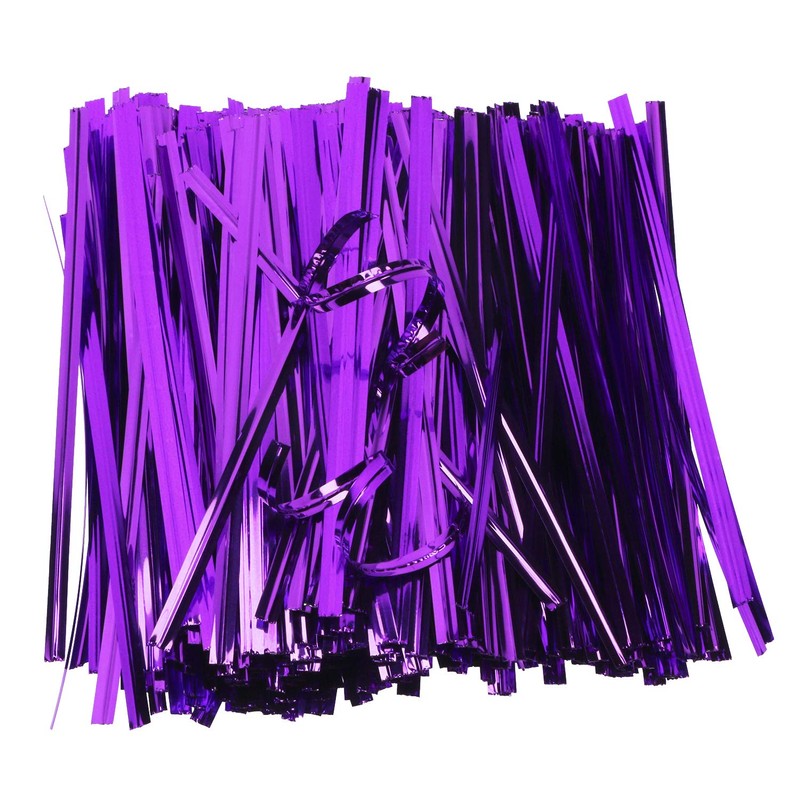 Mini Skater 800pcs 4" Metallic Twist Ties (Purple)