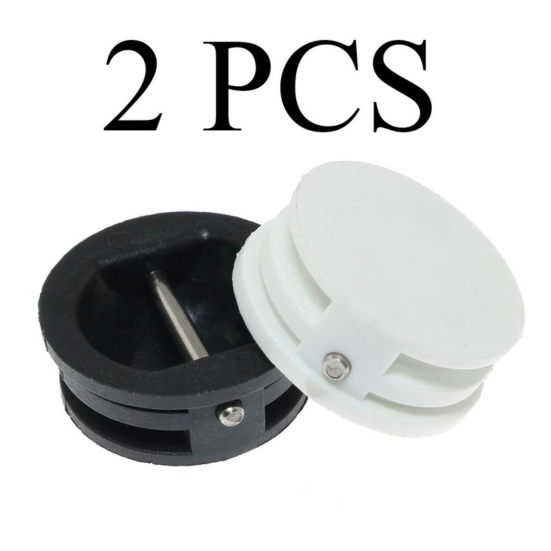 Pro Bamboo Kitchen 2pcs Surfboard Leash Plugs White and Black