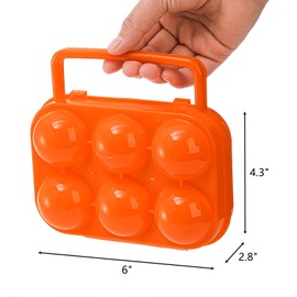 ZEAYEA 3 Pack Portable Camping Egg Holder, 18 Eggs Plastic Egg Carrier with Handle for Prevent Eggs from Cracking, Egg Container for Travel Outdoor Hiking Organize Small Eggs