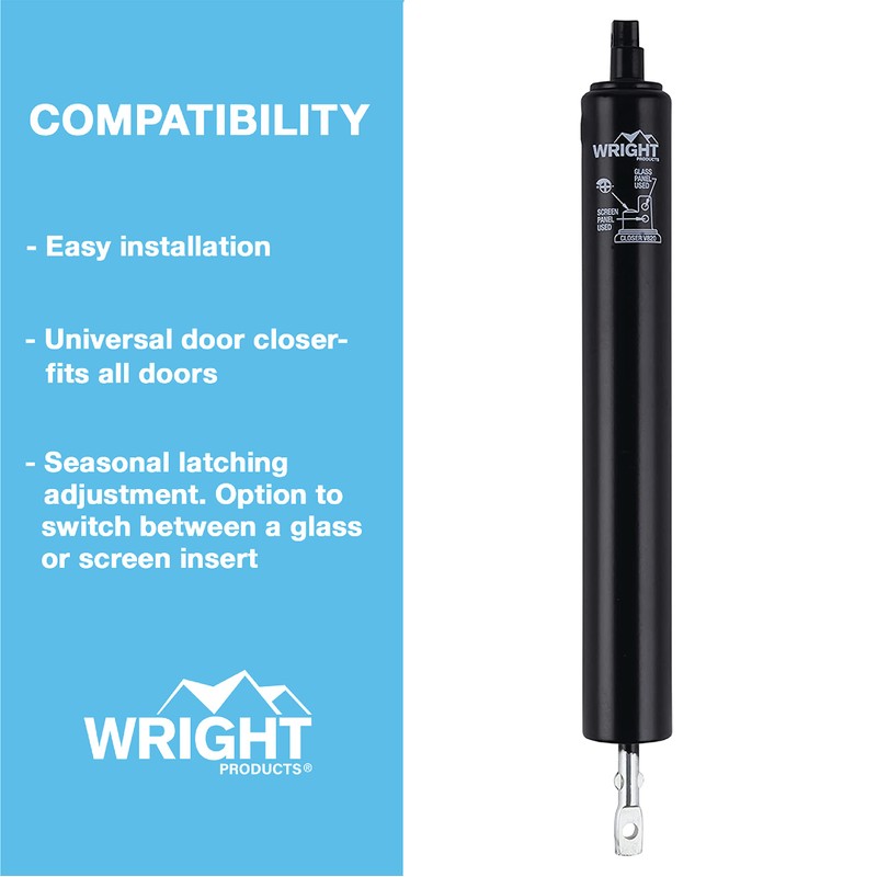 Wright Products Pneumatic Storm Door Closer – Adjustable, Smooth-Closing with