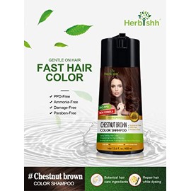 Herbishh Hair Color Shampoo for Gray Hair - Champú de color enriquecido Fórmula para teñir el cabello - Champú y acondicionador para teñir el cabello 