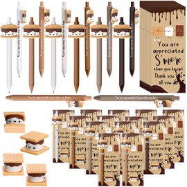 Sayglossy 36 Sets S'more Marshmallow Appreciation Gifts Bulk Inspirational Marshmallow Pens Tags Thank You Party Favor for Students Graduation Teacher Nurse Team Staff Employees Coworkers Volunteer