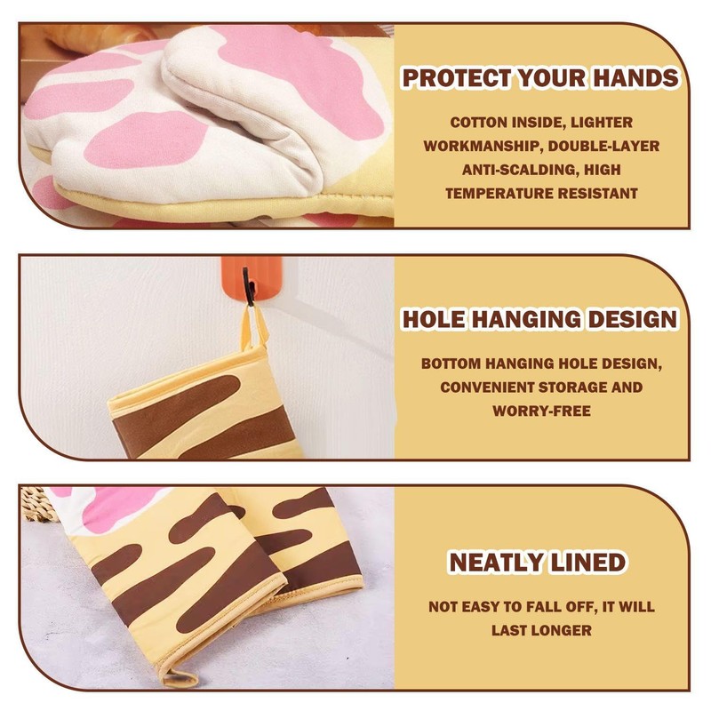2 Pieces Cat Claw Insulation Gloves, Creative Cartoon Gloves, Kitchen