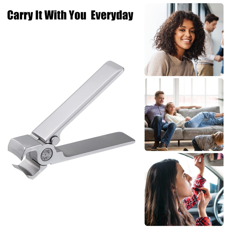 VOCOSTE Nail Clippers Nail Care Nail Cutter Portable Grey Stainless