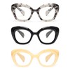 JM 3er-Pack Cateye-Lesebrille, Computerlesegerät mit Blaulichtblockierung für Damen und Herren
