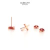 ELBLUVF Stainless Steel 18k Rose Gold Plated Cross Stud Earrings