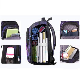 Asge Backpack for School Boys Backpacks for Kids Camo Bookbag for Middle School Bags Waterproof Travel Back Pack(Purple)