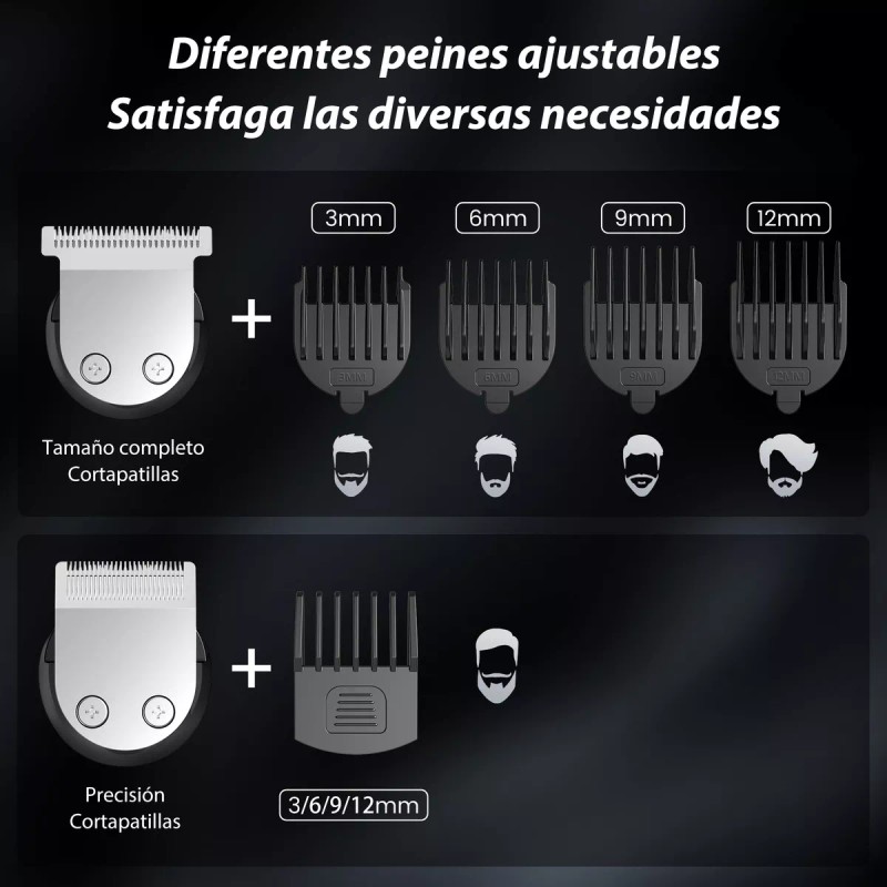Sejoy Rasuradora Eléctrica Barba Afeitadora Recargable Cortapelos 3 En 1