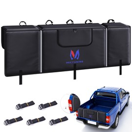 MICTUNING Tailgate Bike Pad for Mountain Bike, Widen Size 51" Tailgate Width ScratchResistant Tailgate Pad with Reflective Strips and Tool Pocket, for Outdoor Bicycle Transportation, 5 Bikes