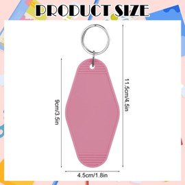 LOTMER 30 PCS Hotel Keychain Blank with Key Rings, 15 Colors Plastic Rhombus Motel Keychain for DIY Keychain and Luggage Tag (Type A)