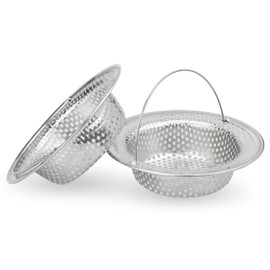 Pack of 2 Sink Strainer Stainless Steel Sink Clogging Protection Sink Strainer 11 x 7.5 x 2 cm with Handle Suitable for Kitchen Shower Sink