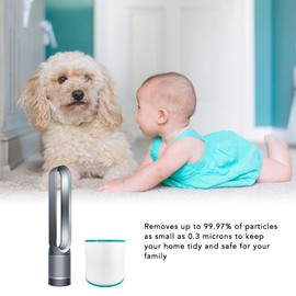 MaximalPower Filter Replacement for Dyson Tower Fan & Air Purifier TP01 TP02 TP03 Part 968126-03 - Clean Out Smoke, Dirt, Dust, Debris, Grime, Odor in the Air (2 Pack Filter & Small Brush)